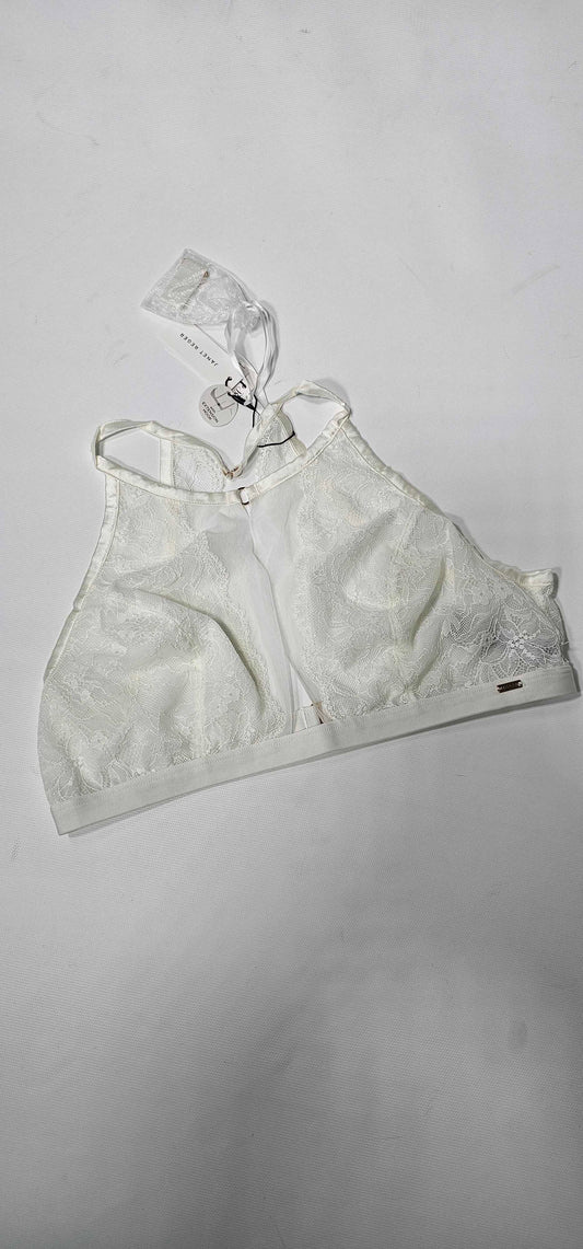 Janet Reger - Thea Curve Halter Neck Bralette White - White Size: 38C