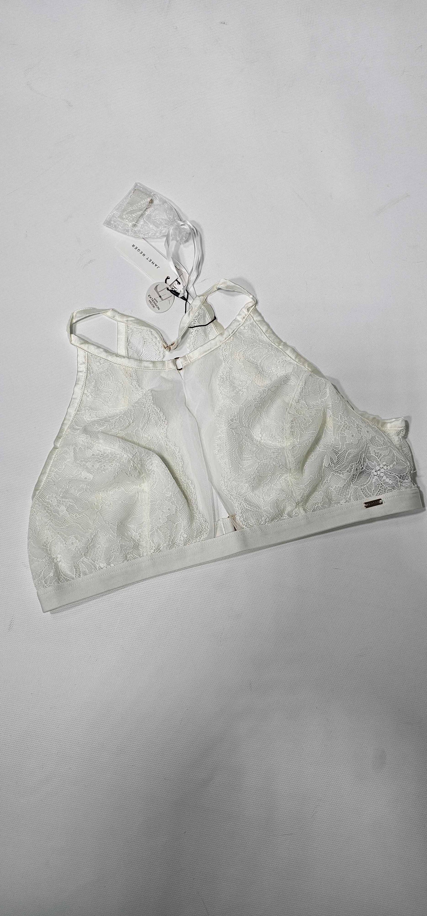 Janet Reger - Thea Curve Halter Neck Bralette White - White Size: 38B
