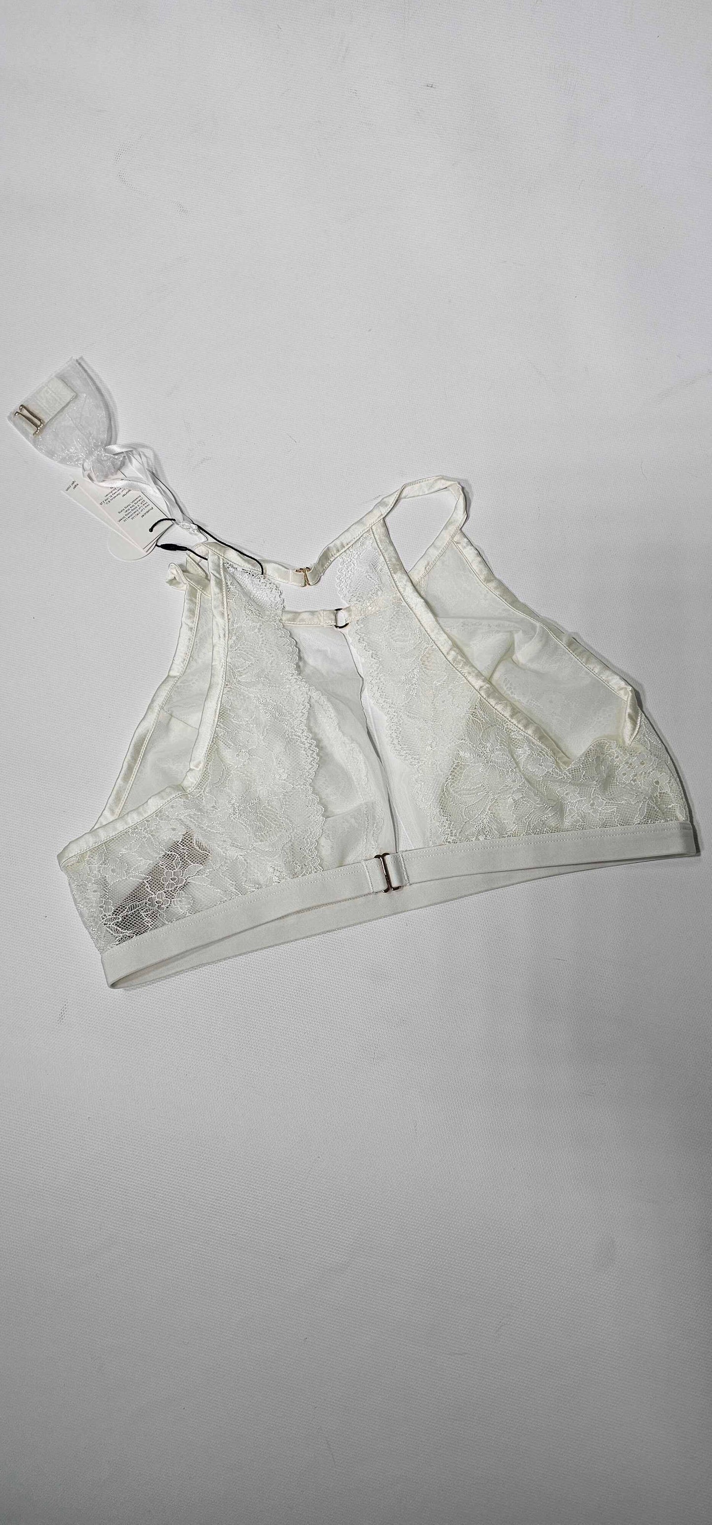 Janet Reger - Thea Curve Halter Neck Bralette White - White Size: 38B