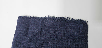 Alexa Navy Recycled Cotton Italian Tweed Trousers Size: Uk20