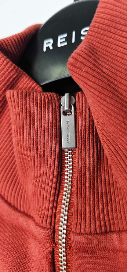 Sweaty Betty - Ember Red-lily White Revive Crop Half Zip - Multi Size: S/m