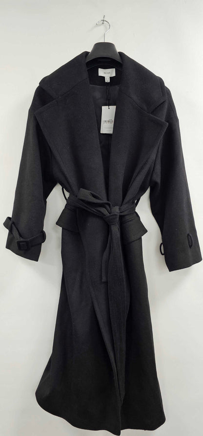 Reiss - Black Bridget Oversized Wool Blend Coat - Black Size: Uk10