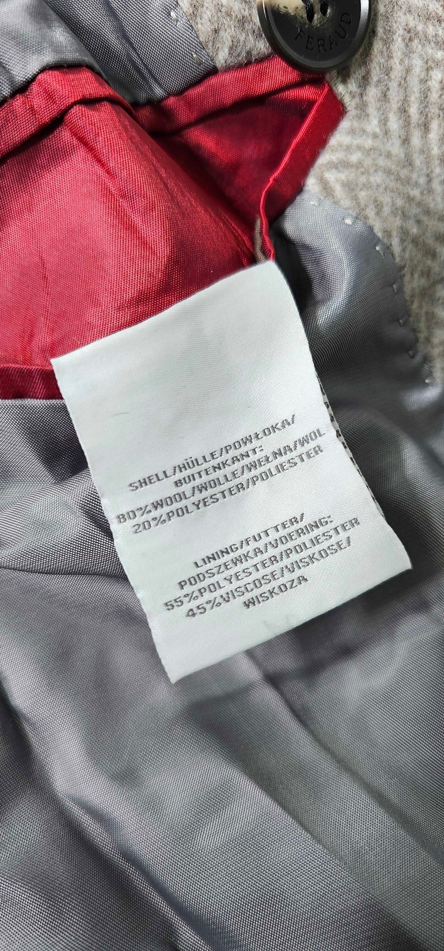 Gianni Feraud - Oat Herringbone Wool Blend Coat - Brown Size: M