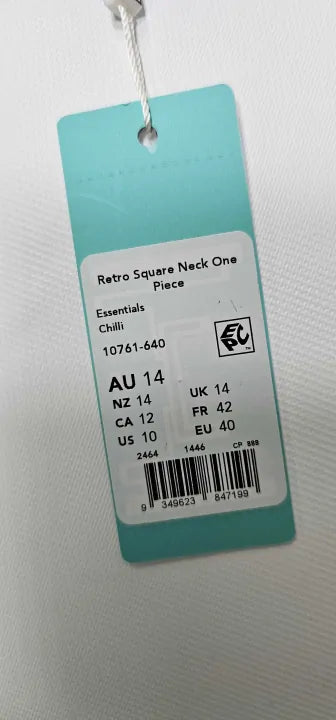 Seafolly - Red Retro Square Neck One Piece - Red Size: Uk14