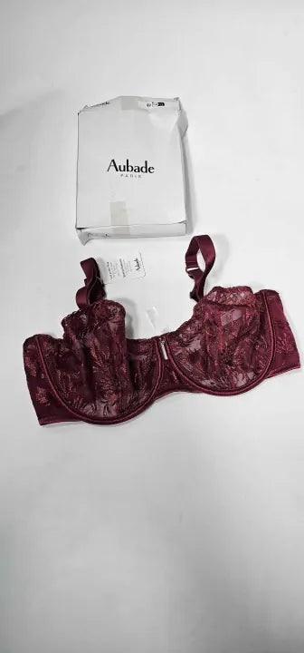 Aubade-2df14 Crim-34g-red-magnetic Spell Underwired Half-cup Bra Crimson-red Size: 34G