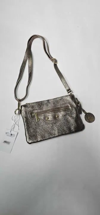 Anna Luchini - Bronze Italian Leather Crossbody Bag - Brown Size: Small