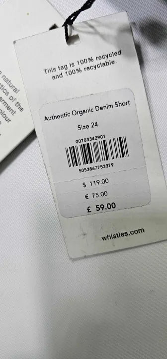 Whistles - Black Authentic Denim Shorts - Black Size: 24