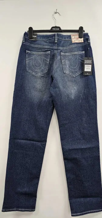 True Religion - Mid Blue Sarah High Rise Stretch Jeans - Blue Size: 29