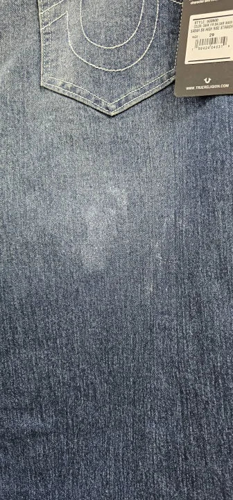 True Religion - Mid Blue Sarah High Rise Stretch Jeans - Blue Size: 29