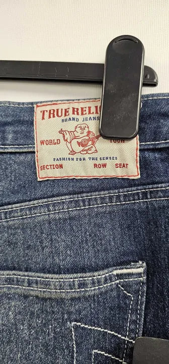 True Religion - Mid Blue Sarah High Rise Stretch Jeans - Blue Size: 29