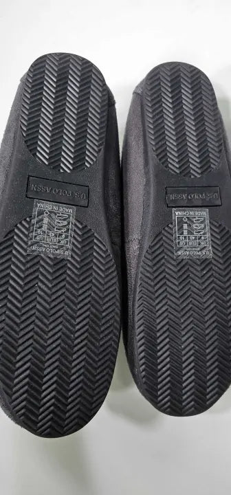 Us Polo - Men's Charcoal Moccasin Slippers - Grey Size: Uk 81/2-9