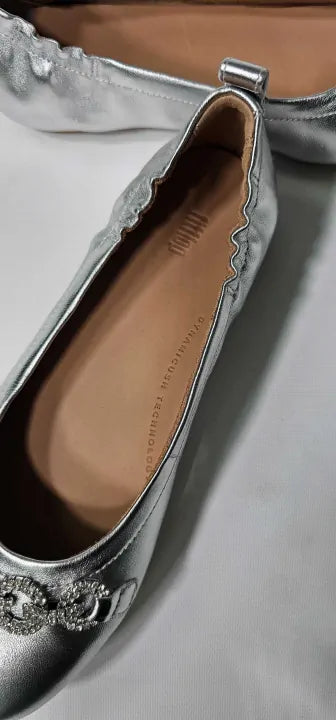 Fitflop - Silver Allegro Sparkle Ballerinas - Silver Size:
