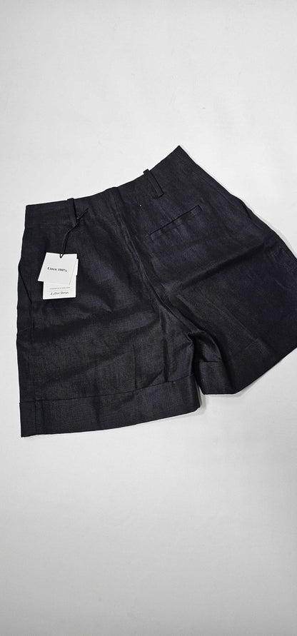 & Other Stories - St Walker Linen Shorts - Black Size: Uk4
