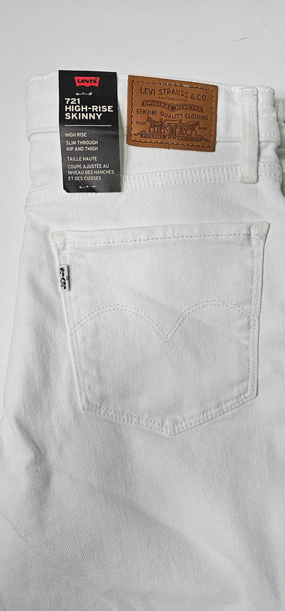 Levi's - White 721™ Skinny Jeans - White Size: W30 L32