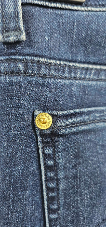 7 For All Mankind - Navy High Waisted Skinny Jeans - Blue Size: 30