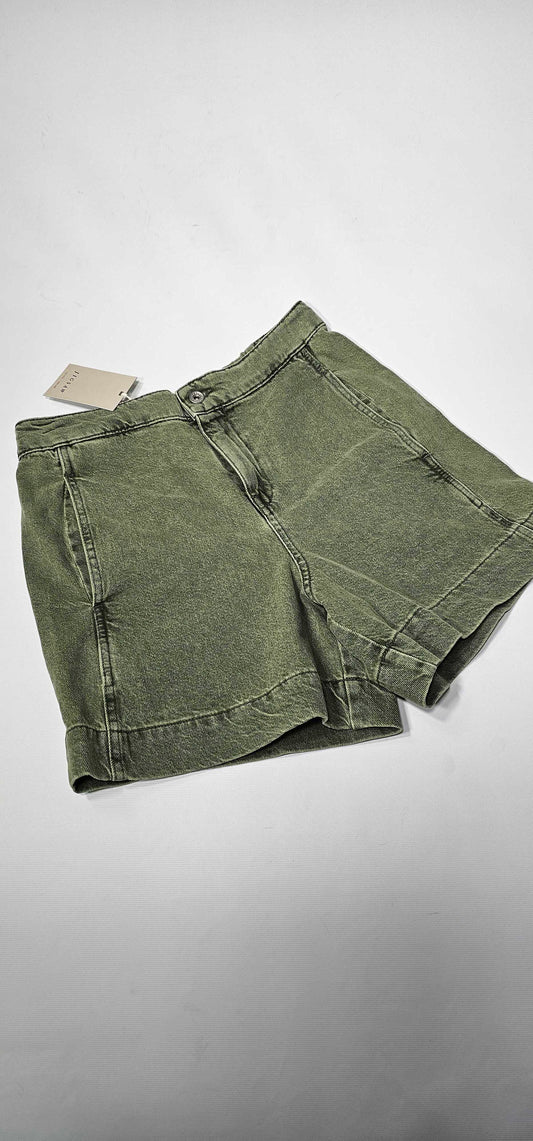 Jigsaw - Khaki Finton Denim Seam Detail Shorts - Green Size: Uk10