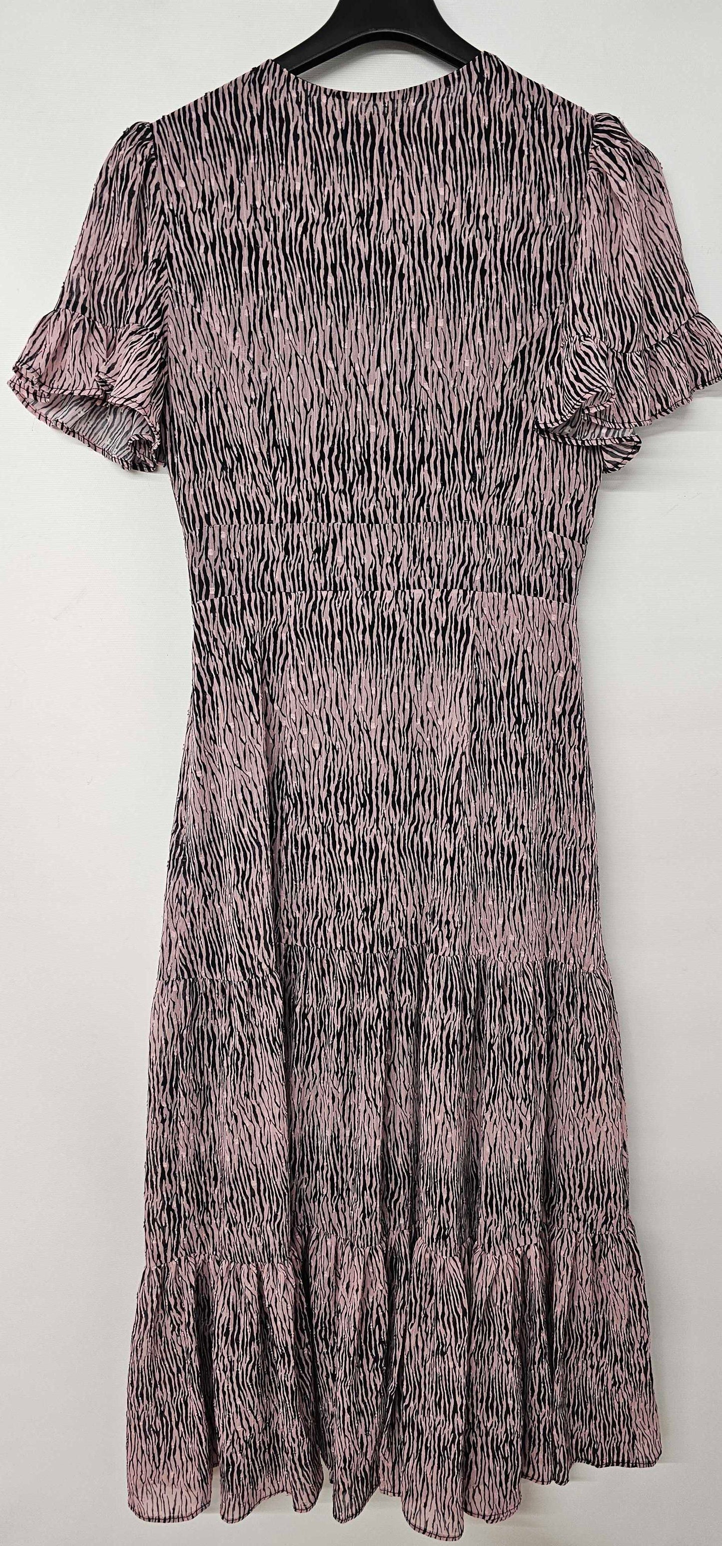 Whistles - Pink Animal Print Dobby Midi Dress - Pink Size: Uk8