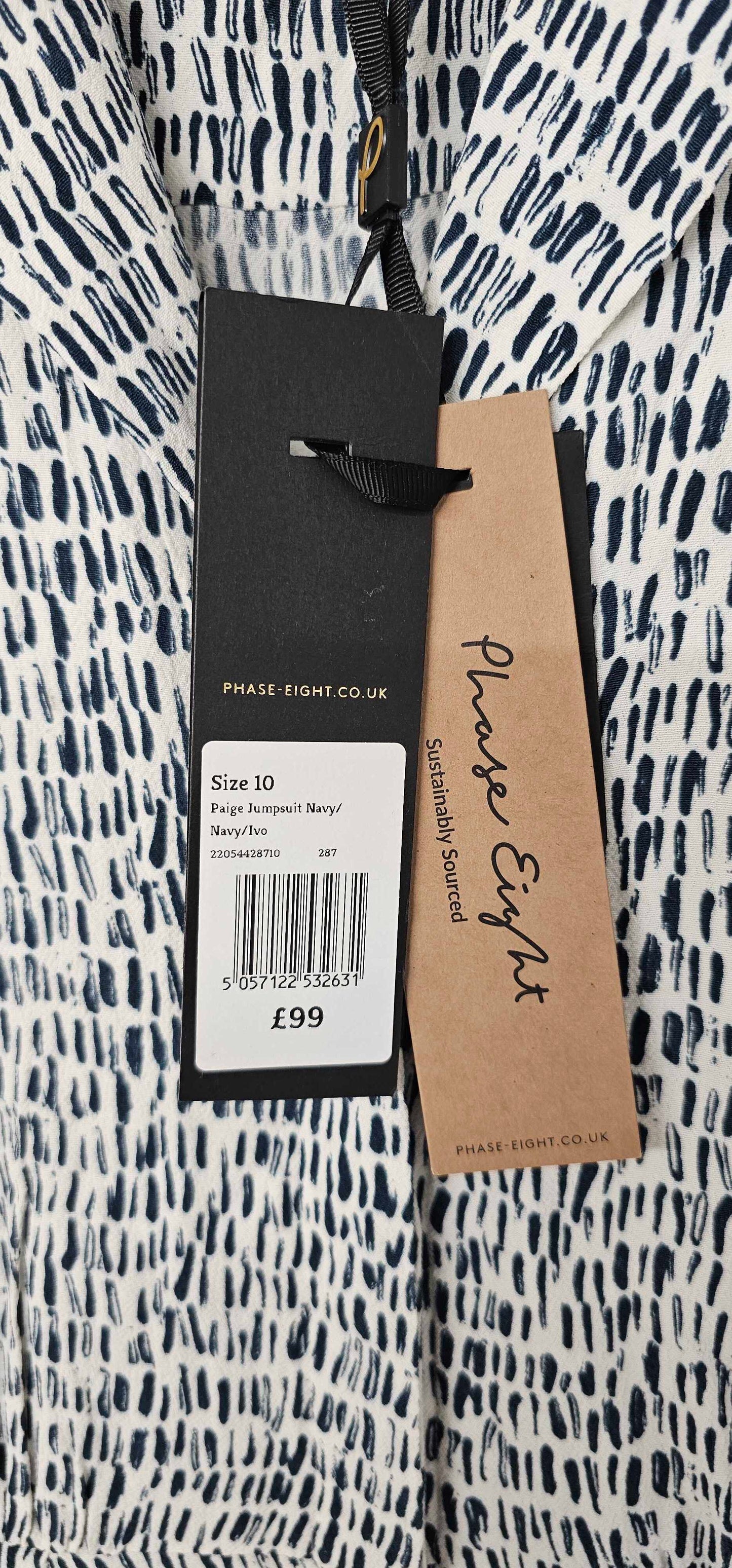 Phase Eight - Navy/white Paige Jumpsuit - Navy Size: Uk10