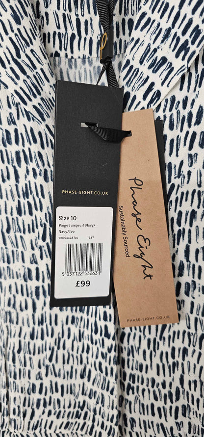 Phase Eight - Navy/white Paige Jumpsuit - Navy Size: Uk10