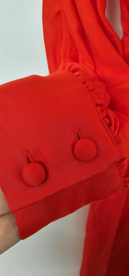 & Other Stories - Scarlet Relaxed Pleated Detail Wrap Dress - Red Size: Uk6