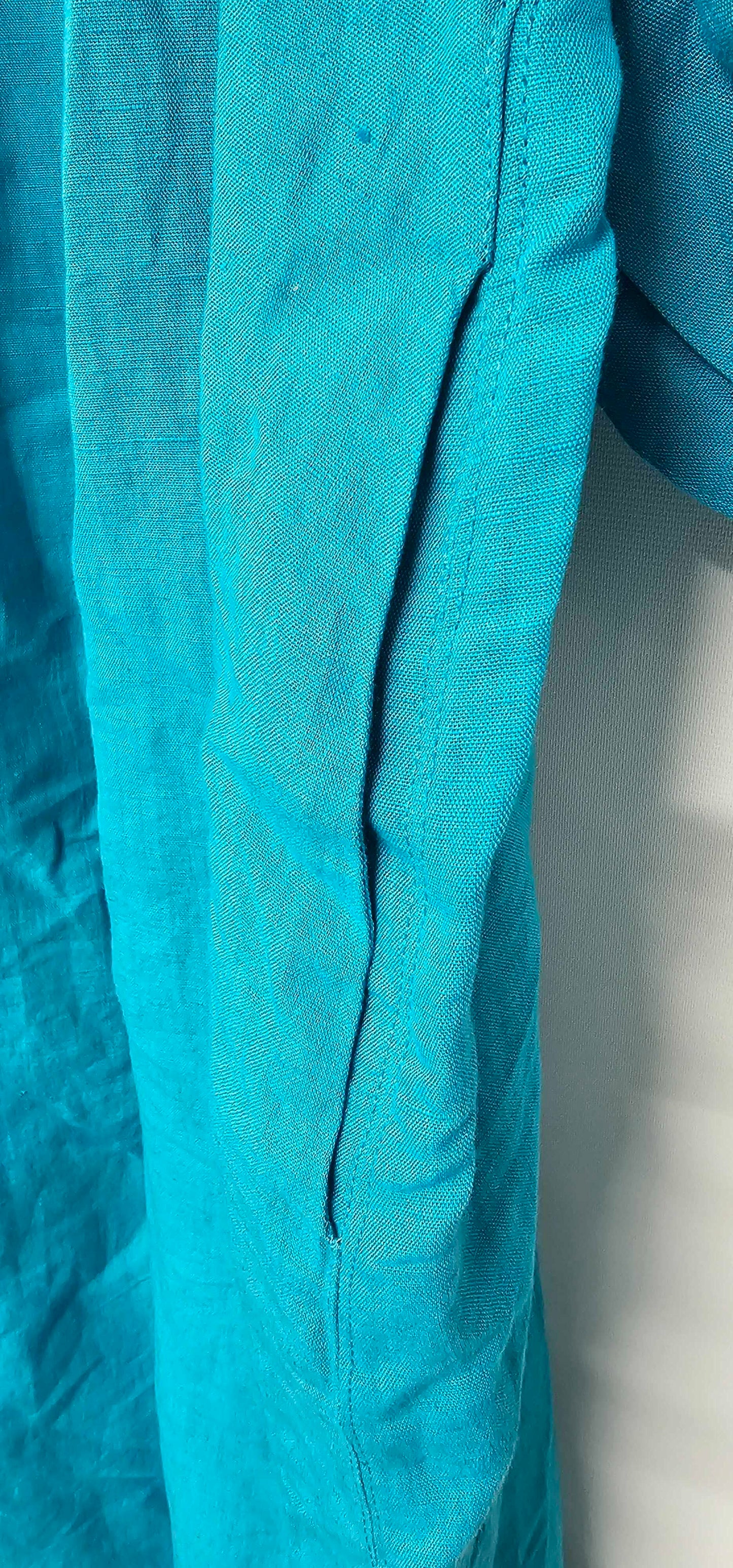 Whistles - Turquoise Gloria Linen Blend Dress - Blue Size: Uk16