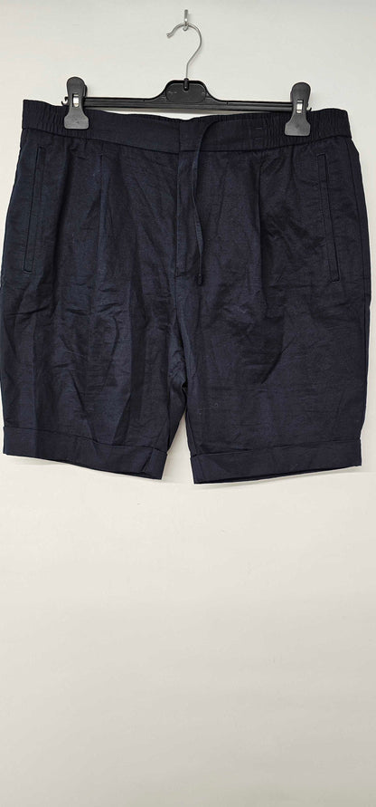 Reiss - Navy Newmark Drawstring Cotton Shorts - Navy Size: 36