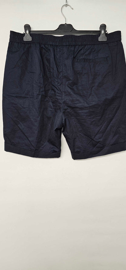 Reiss - Navy Newmark Drawstring Cotton Shorts - Navy Size: 36