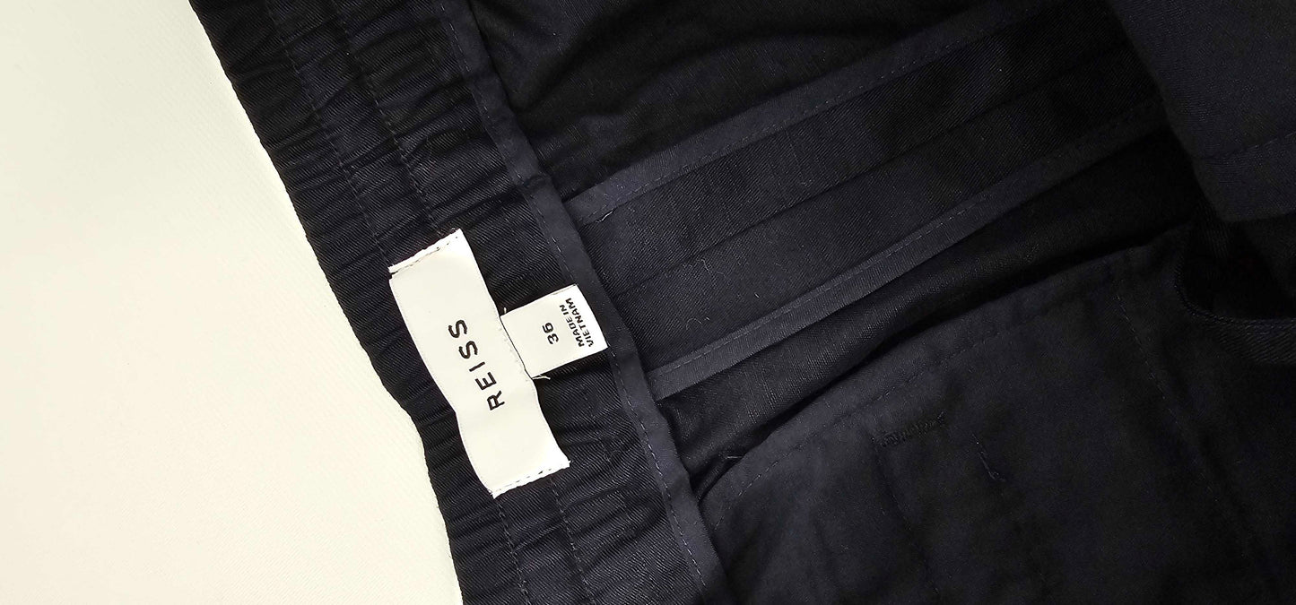 Reiss - Navy Newmark Drawstring Cotton Shorts - Navy Size: 36