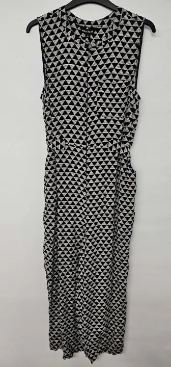 Whistles - Black Triangle Checkerboard Jumpsuit - Black-white Size: Uk12