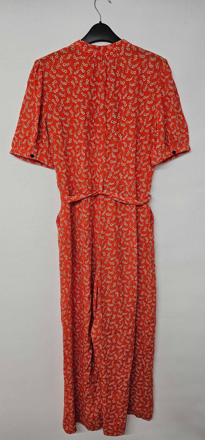 Whistles - Red Micro Floral Jumpsuit - Red Size: Uk12