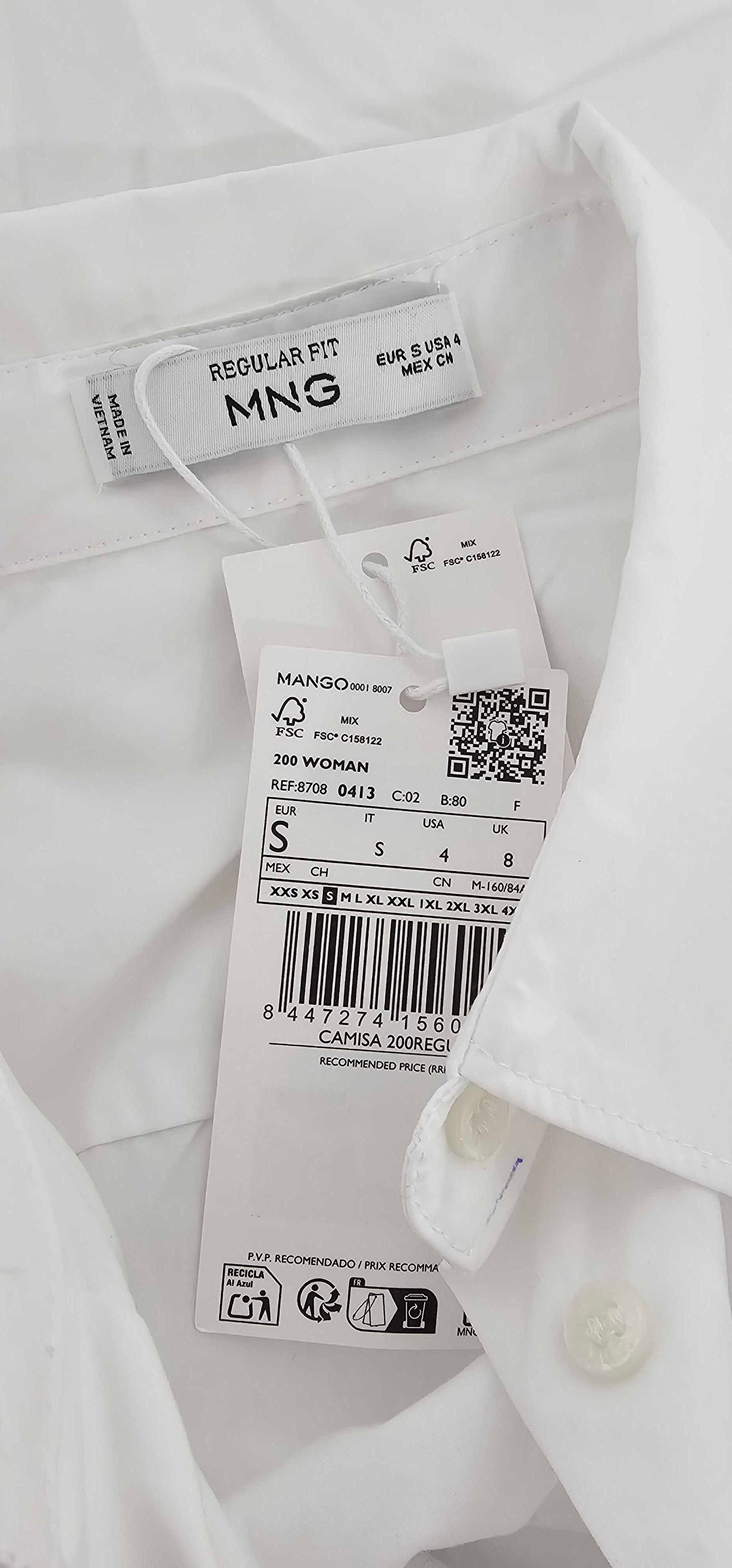 Mango - Shirt Regu - White Size: S