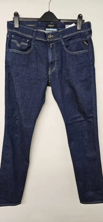 Replay - Dark Blue Anbass Eco Plus Slim Stretch Jeans - Blue Size: 32 / 32