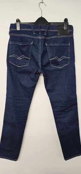 Replay - Dark Blue Anbass Eco Plus Slim Stretch Jeans - Blue Size: 32 / 32