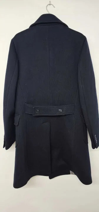 Gianni Feraud - Navy Roberto Wool Blend Coat - Navy Size: