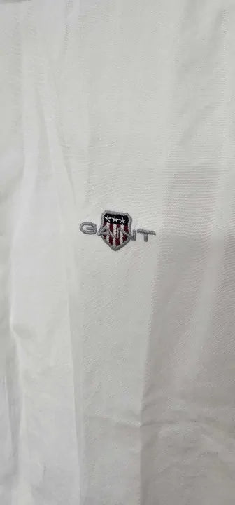 Gant - White Slim Poplin Cotton Shirt - White Size: Xl