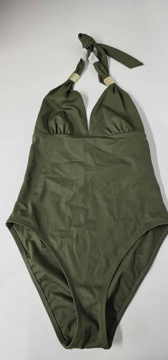 Heidi Klein - Olive Slider Swimsuit - Green Size: M