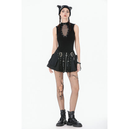 Dark in Love Punk Coffin Mesh Panel Top