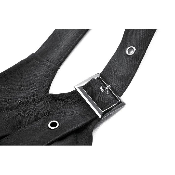 Dark in Love Evangeline Buckled Utility Crop Top in Black