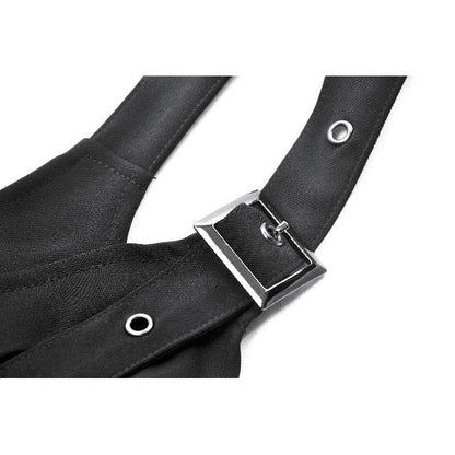 Dark in Love Evangeline Buckled Utility Crop Top in Black