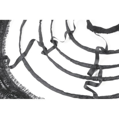 Dark in Love Gothic Hoop Cage Skirt with Lace Trim in Black