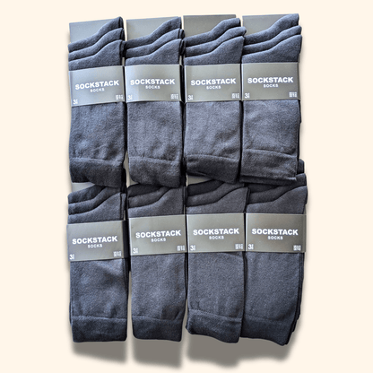 24 Pairs Men's Soft Cotton Colourful Heel Toe Black Argyle Diamond Easycare Comfortable Shoe Socks Flat Toe Seam Durable Work School Business Wear UK 6-11 by Sock Stack