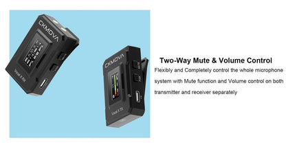 Maplin CKMOVA VOCAL X V1 Ultra Compact 2.4GHZ Dual Channel Wireless Microphone System with 1x Transmitter & 1x Receiver