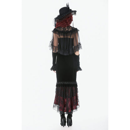 Dark in Love Morwenna Gothic Lace Ruffle Capelet