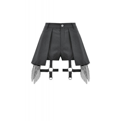 Dark in Love Punk Mesh Layered Skort Shorts