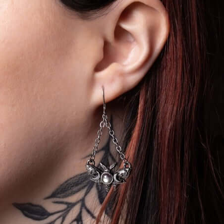 Alchemy Gothic Lunar Moth Earrings