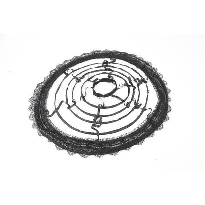 Dark in Love Gothic Hoop Cage Skirt with Lace Trim in Black