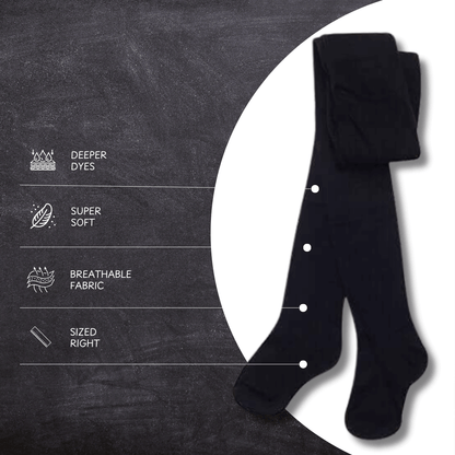 3 Pairs Girls Cotton Lycra Back To School Tights Cotton Rich Long Socks Stylish Comfortable Durable For Uniforms Everyday Wear Ages 3-12 Years by Sock Stack