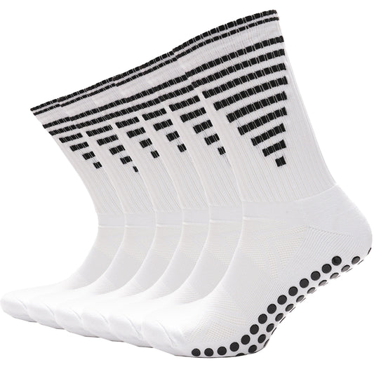 3 Pairs White Anti Slip Football Grip Socks for Men Sports Socks for Gym Running Yoga Trekking Hiking by  Sock Stack