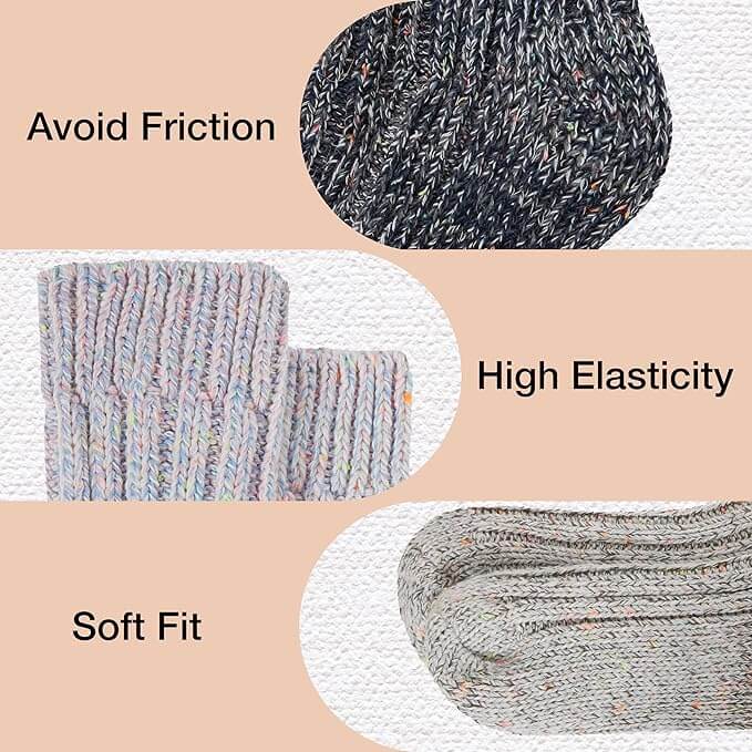 3 Pairs Womens Natural Thermal Alpaca Wool Socks Ultra Soft Warm Winter Boot Socks Non Slip Grippers Cute Nordic Designs Sizes UK 4-7 Daisy Dreamer