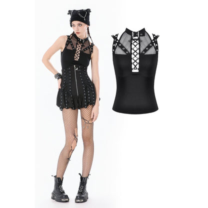 Dark in Love Ruth Mesh Strap Gothic Sleeveless Top